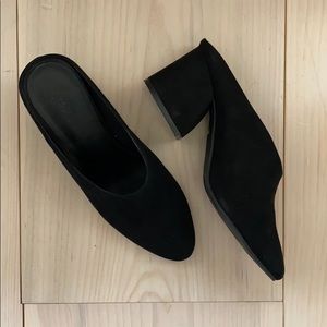 Urban Outfitters Black Suede Mule Heels